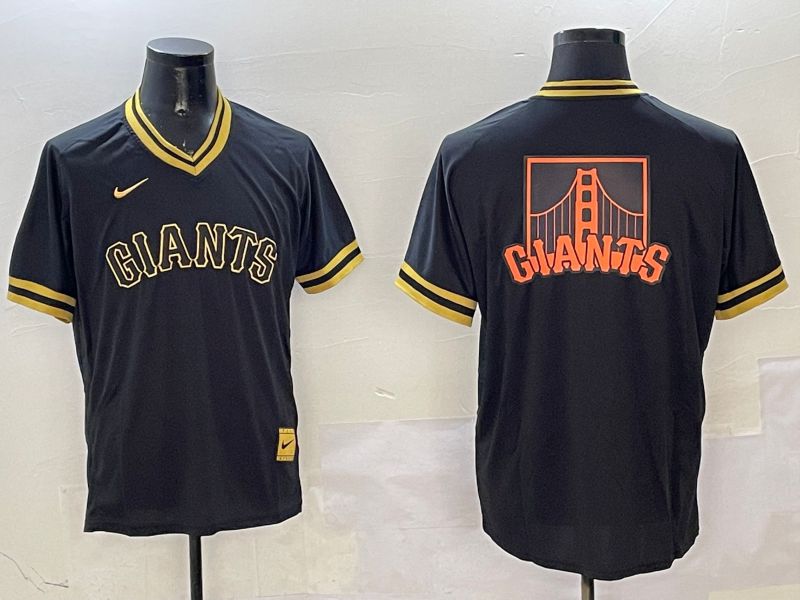 Men San Francisco Giants Blank Black Gold Game 2025 Nike MLB Jersey style 1->san diego padres->MLB Jersey